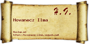 Hovanecz Ilma névjegykártya